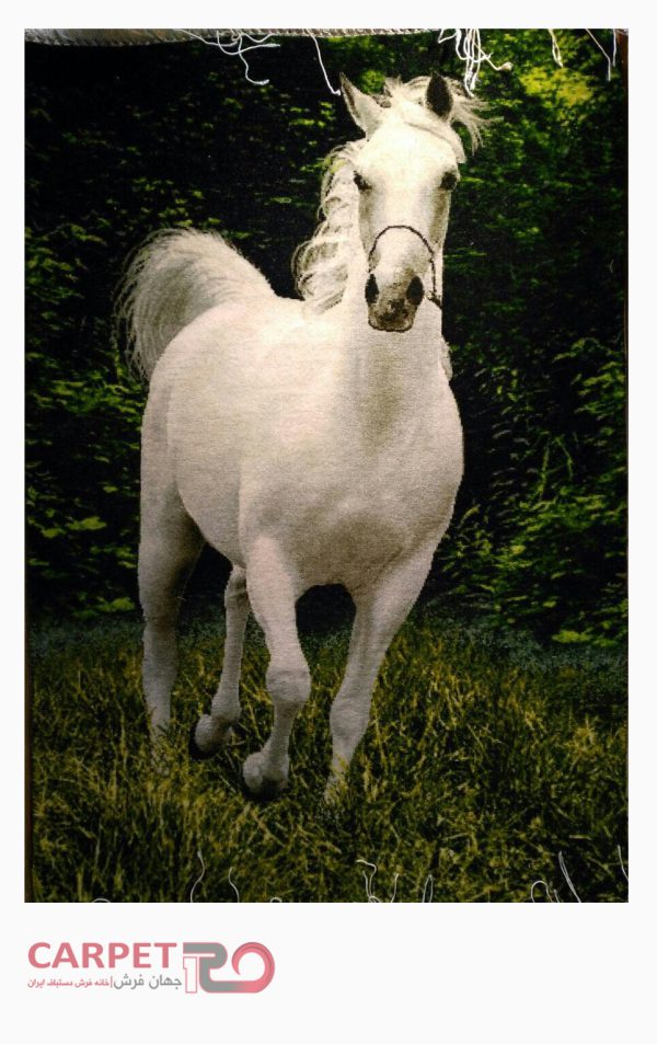 تابلوفرش دستباف طرح اسب سفید