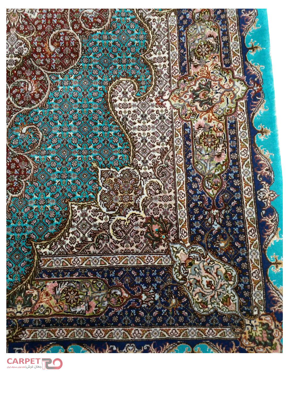 قالیچه دستباف 3 متری ریزماهی طرح موج مهر رجشمار50