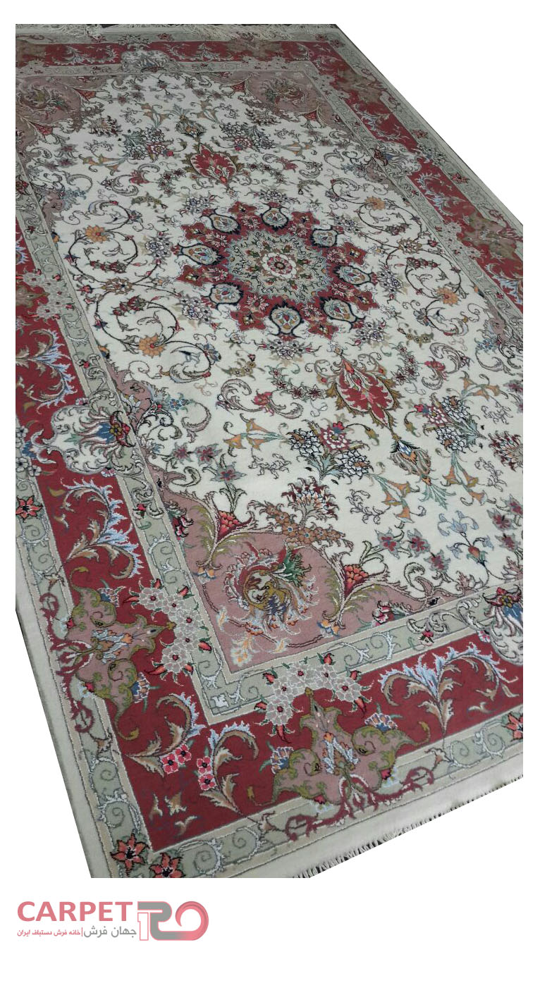 فرش دستباف تک 6متری طرح سیمرغ گل ابریشم (9)