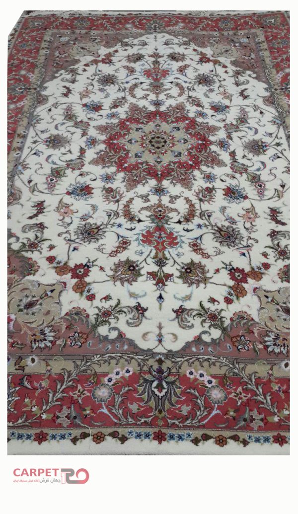 جفت فرش دستباف 6متری طرح شجاعی گل ابریشم (98)