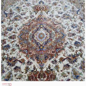 جفت فرش دستباف 6 متری طرح خطیبی گل ابریشم (7)