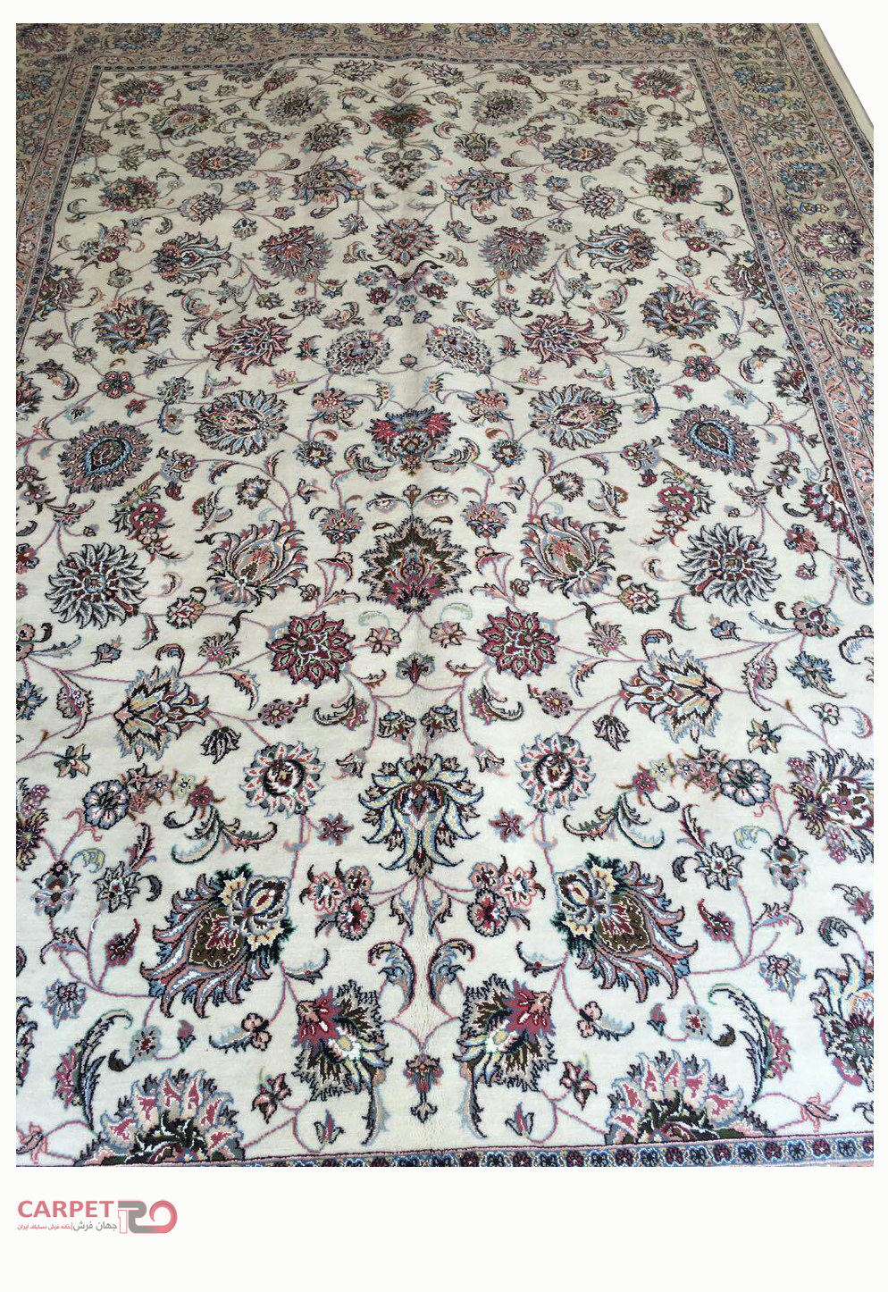 جفت فرش دستباف 9متری افشان گل ابریشم (121)