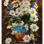 تابلو فرش دستباف طرح گل طولی چله ابریشم تبریز (118)