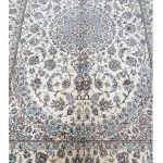 فرش دستباف جفت 6 متری طرح لچک ترنج گل ابریشم بافت نایین (10)