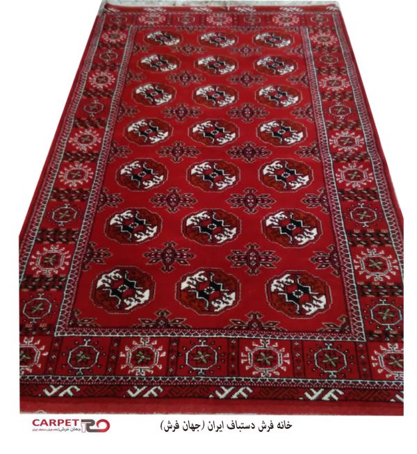 قالیچه دستباف ترکمن حاشیه قرمز