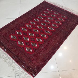 قالیچه دستباف تمام ابریشم ترکمن (546_14)