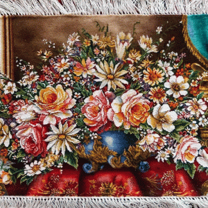 تابلو فرش دستباف مدل  گل و گلدان (690_52)